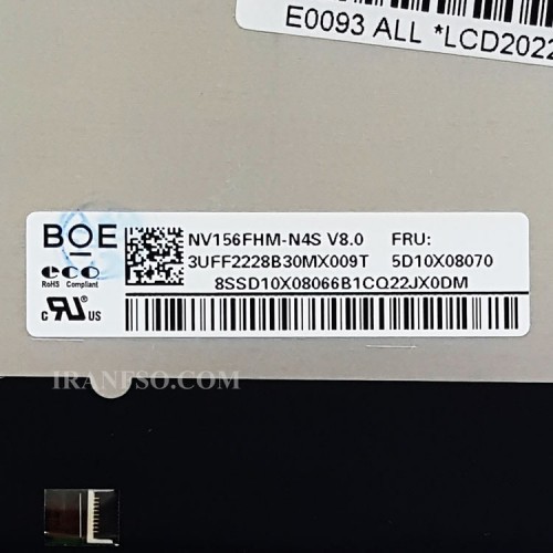 ال ای دی لپ تاپ 15.6 BOE NV156FHM-N4S نازک مات 30 پین FHD-IPS بدون جاپیچ 351x215x3.2mm برد LED 26CM