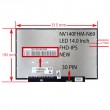 ال ای دی لپ تاپ 14.0 BOE NV140FHM-N69_NEW نازک مات 30 پین FHD-IPS بدون جاپیچ 315x195x2.7mm