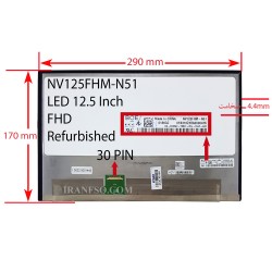 ال ای دی 12.5 NV125FHM-N51_Grade A نازک براق 30 پین FHD بدون جاپیچ 290x170x4.4mm برد پشت LED سوکت از پایین