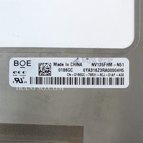 ال ای دی 12.5 NV125FHM-N51_Grade A نازک براق 30 پین FHD بدون جاپیچ 290x170x4.4mm برد پشت LED سوکت از پایین