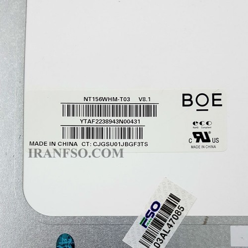 ال ای دی لپ تاپ 15.6 NT156WHM-T03_Grade A نازک براق 40 پین EDP-Touch بدون جاپیچ 350x216x3.2mm برای HP 15-DY