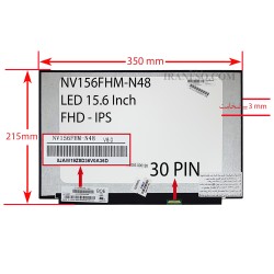 ال ای دی لپ تاپ 15.6 NV156FHM-N48 نازک مات 30 پین FHD-IPS بدون جاپیچ 350x215x3mm