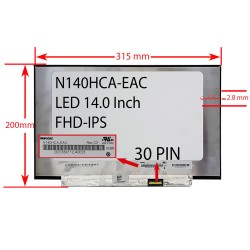 ال ای دی لپ تاپ اینولوکس 14.0 N140HCA-EAC نازک مات 30 پین 315x200x2.8mm Full HD-IPS بدون جا پیچ