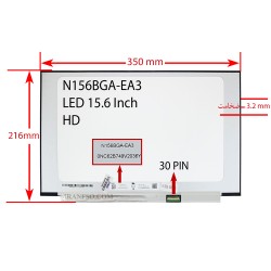ال ای دی لپ تاپ 15.6 Innolux N156BGA-EA3 REV C6 نازک مات 30 پین HD بدون جاپیچ 350x216x3.2mm