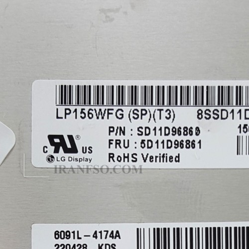 ال ای دی لپ تاپ 15.6 LP156WFG-SPT3_Grade A نازک مات 40 پین FHD-IPS-EDP-165HZ بدون جاپیچ 351x215x2.6mm