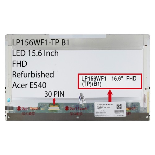 ال ای دی لپ تاپ 15.6 LG LP156WF1-TPB1_Grade A ضخیم مات 30 پین Full HD برای ایسر V3-571 و لنوو E540