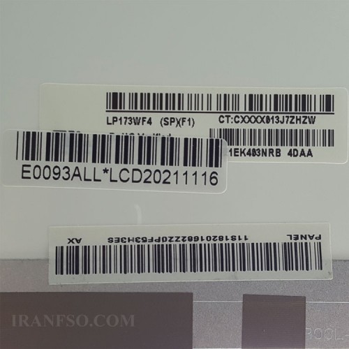 ال ای دی لپ تاپ ال جی 17.3 LP173WF4-SPF1_SPF2_SPF5 نازک مات 30 پین Full HD-IPS ریفر پیکسل دار