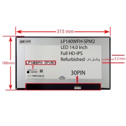 ال ای دی لپ تاپ ال جی 14.0 نازک مات 30 پین FHD-IPS_315x186x5.2mm برد پشت LED سوکت از پایین-NEW پیکسل دار