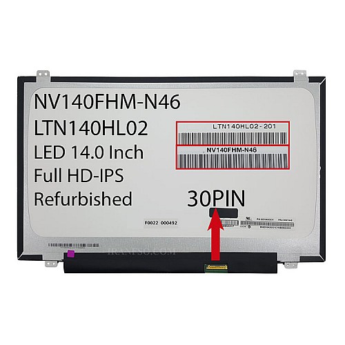ال ای دی لپ تاپ 14.0 NV140FHM-N46_LTN140HL02_Grade A نازک مات 30 پین Full HD-IPS