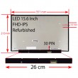 ال ای دی لپ تاپ 15.6 نازک مات 30 پین FHD-IPS بدون جاپیچ 351x215x3.2mm ریفر-برد LED 26CM