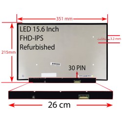 ال ای دی لپ تاپ 15.6 نازک مات 30 پین FHD-IPS بدون جاپیچ 351x215x3.2mm ریفر-برد LED 26CM