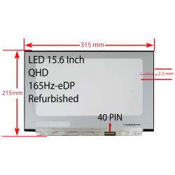 ال ای دی لپ تاپ 15.6 نازک مات 40 پین QHD-EDP-165Hz بدون جاپیچ 315x215x2.2mm ریفر