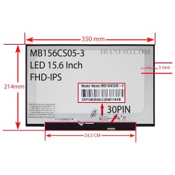 ال ای دی لپ تاپ 15.6 MB156CS05-3 نازک مات 30 پین FHD-IPS بدون جا پیچ 350x214x3mm_برد LED 24.5CM تک پیکسل
