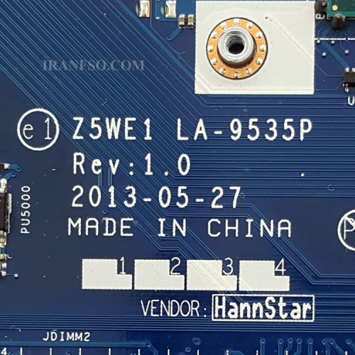 مادربرد لپ تاپ ایسر Aspire E1-570 CPU-I5-3337U_Z5WA1_LA-9535P 2GB-GT740 گرافیک دار-Chip حرارت دیده