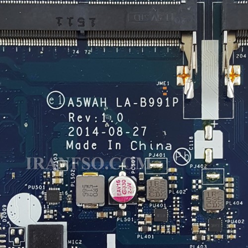 مادربرد لپ تاپ ایسر Aspire E5-571_V3-572 CPU-I5-5_A5WAH_LA-B991P_VGA-2GB گرافیک دار-CPU حرارت دیده
