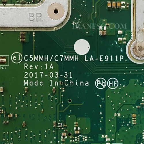 مادربرد لپ تاپ ایسر Aspire A715-71 CPU-I7-7_C5MMH_LA-E911P VGA-4GB گرافیک دار