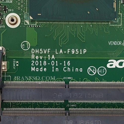 مادربرد لپ تاپ ایسر Nitro 5 AN515-52 CPU-I7-8_DH5VF_LA-F951P_VGA-4GB گرافیک دار