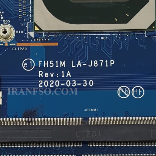 مادربرد لپ تاپ ایسر Nitro 5 AN515-55 CPU-I5-10_FH51M_LA-J871P_VGA-4GB گرافیک دار