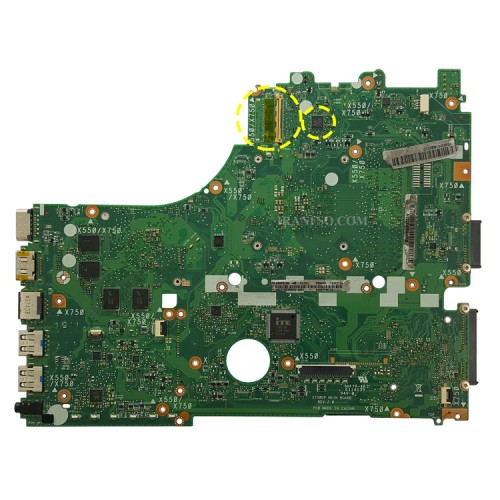مادربرد لپ تاپ ایسوس X550DP-X750DP AMD_LVDS-40Pin 2GB گرافیک دار