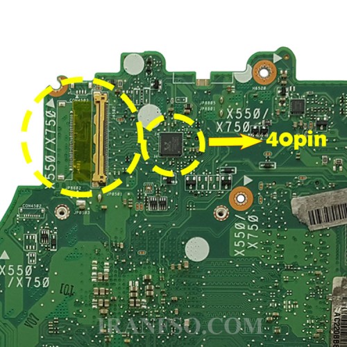 مادربرد لپ تاپ ایسوس X550DP-X750DP AMD_LVDS-40Pin 2GB گرافیک دار