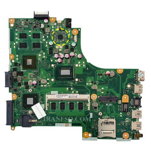 مادربرد لپ تاپ ایسوس X450CC_CPU-I7-3_40Pin_4GB-2GB گرافیک دار-مشابه X450EP-تعمیری