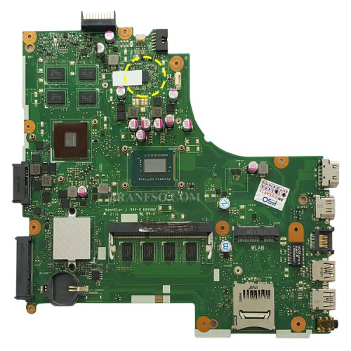 مادربرد لپ تاپ ایسوس X450CC CPU-I5-3_LVDS-40Pin_2GB-2GB گرافیک دار-مشابه X450EP
