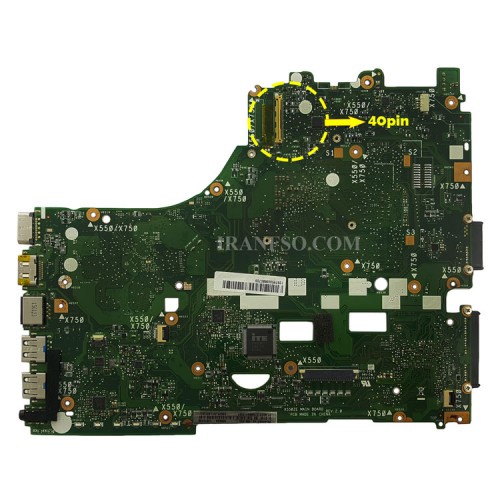 مادربرد لپ تاپ ایسوس X550ZE-K550ZE-K550Z_CPU-A10-7400P 40Pin_VGA 2GB گرافیک دار