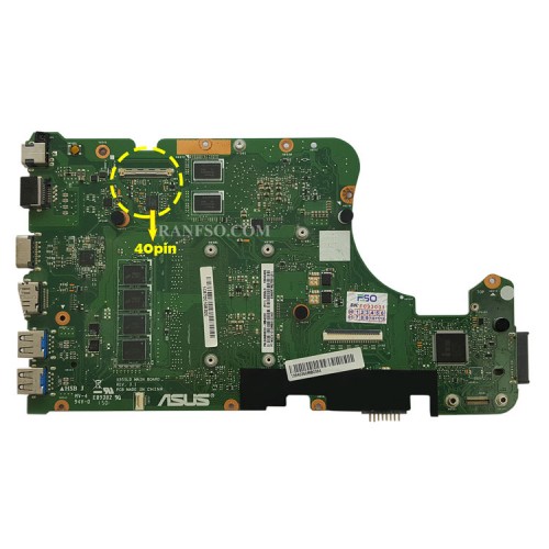 مادربرد لپ تاپ ایسوس X555LD-A555-K555-X554L I3-4_Rev 1.2-2.0-3.1_LVDS-40Pin 4GB-1GB گرافیک دار