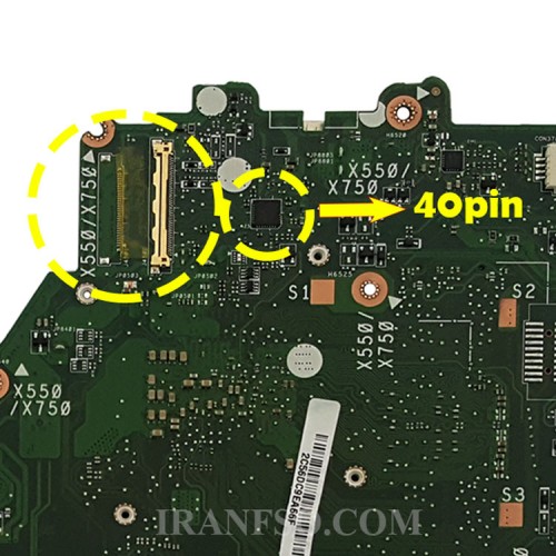 مادربرد لپ تاپ ایسوس X550ZE-K550Z_CPU-FX7600P_LVDS-40Pin_VGA-2GB گرافیک دار