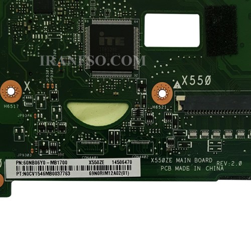 مادربرد لپ تاپ ایسوس X550ZE-K550Z_CPU-FX7600P_LVDS-40Pin_VGA-2GB گرافیک دار