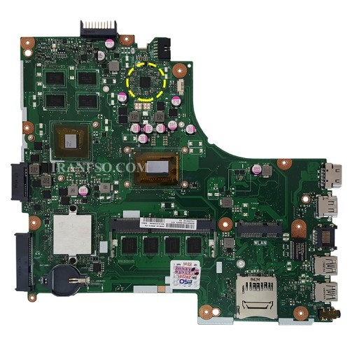 مادربرد لپ تاپ ایسوس X450CC CPU-I5-3_40Pin_Ram-4GB_VGA-2GB گرافیک دار-مشابه X450EP