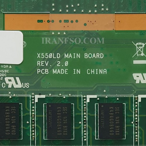 مادربرد لپ تاپ ایسوس X550LD CPU-I7-4 LVDS-40Pin_4GB-1GB گرافیک دار