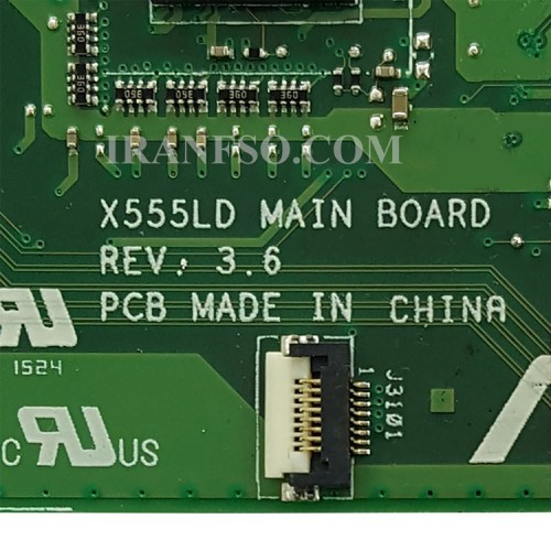 مادربرد لپ تاپ ایسوس X555LD-A555-K555-X554L I3-5_Rev 3.6_LVDS-40Pin 4GB گرافیک دار