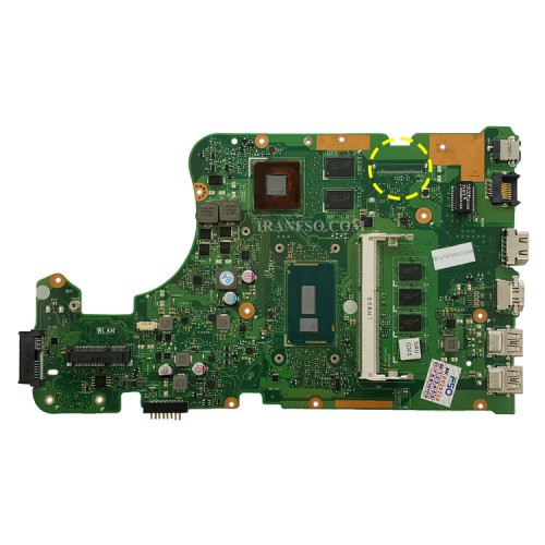 مادربرد لپ تاپ ایسوس X555LD-A555-K555-X554L I3-5_Rev 3.6_LVDS-40Pin 4GB گرافیک دار