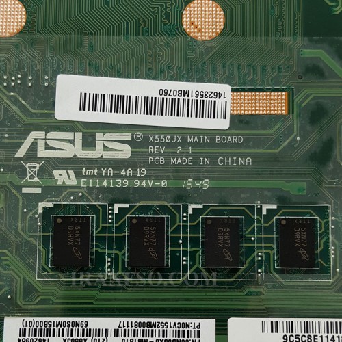 مادربرد لپ تاپ ایسوس X550JX CPU-I5-4_LED-30Pin_Ram-4GB_VGA-4GB گرافیک دار