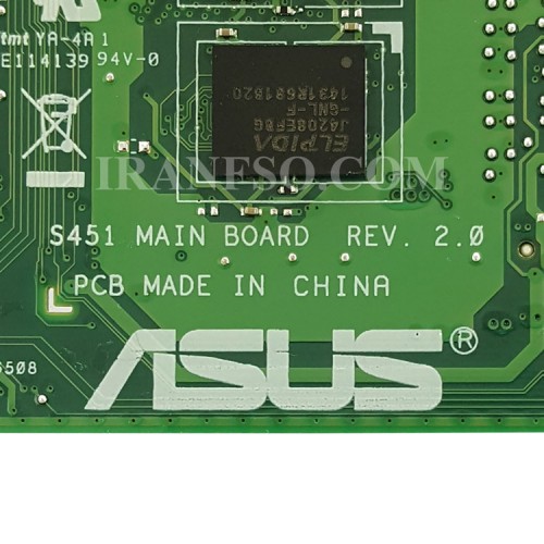 مادربرد لپ تاپ ایسوس S451 CPU-I7-4500U_Rev 2.0 4GB-4GB گرافیک دار
