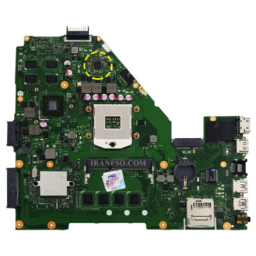 مادربرد لپ تاپ ایسوس X550VC-K550V HM76_LED-40Pin_Ram-4GB_VGA-2GB گرافیک دار