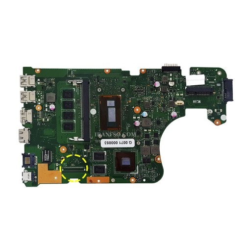 مادربرد لپ تاپ ایسوس X555LD-A555-K555-X554L I7-4510U_Rev1.2-2.0-3.1_LVDS-40Pin 4GB-2GB گرافیک دار