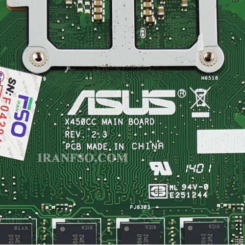 مادربرد لپ تاپ ایسوس X450CC CPU-I7-3_Ram-4GB بدون گرافیک-مشابه X450EP