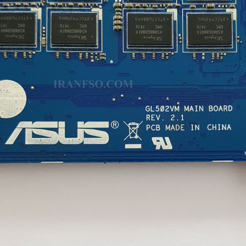 مادربرد لپ تاپ ایسوس GL502VM CPU-I7-7700HQ_Ram-8GB_VGA-6GB گرافیک دار