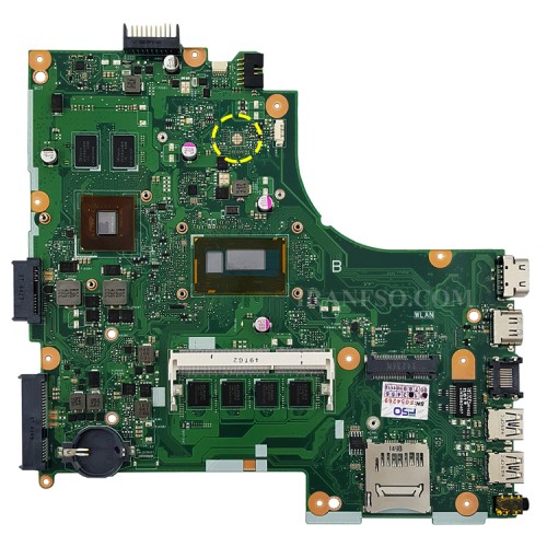 مادربرد لپ تاپ ایسوس X450LD CPU-I3-4_LED-30Pin_Ram-2GB_VGA-2GB گرافیک دار