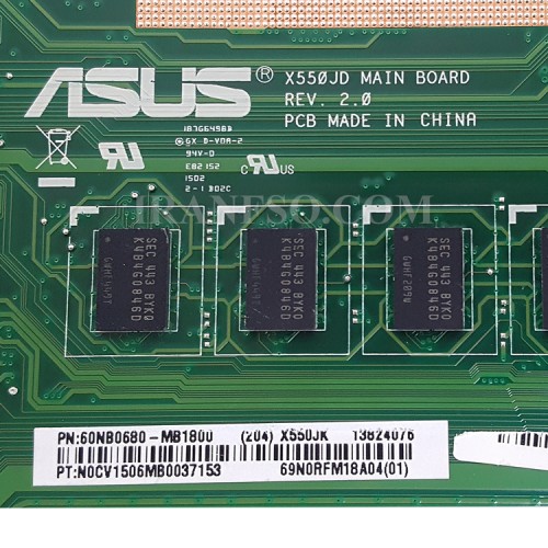 مادربرد لپ تاپ ایسوس X550JD CPU-I7-4_LED-LVDS-40Pin_Ram-4GB_VGA-2GB گرافیک دار