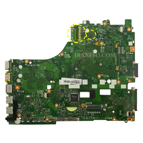 مادربرد لپ تاپ ایسوس X550ZE-K550ZE-K550Z_CPU-A10-7400P 40Pin بدون گرافیک