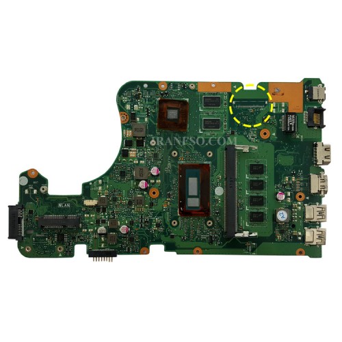 مادربرد لپ تاپ ایسوس X555LP_I3-5010U_Rev 1.1 EDP-30Pin Ram-4GB-VGA-2GB گرافیک دار