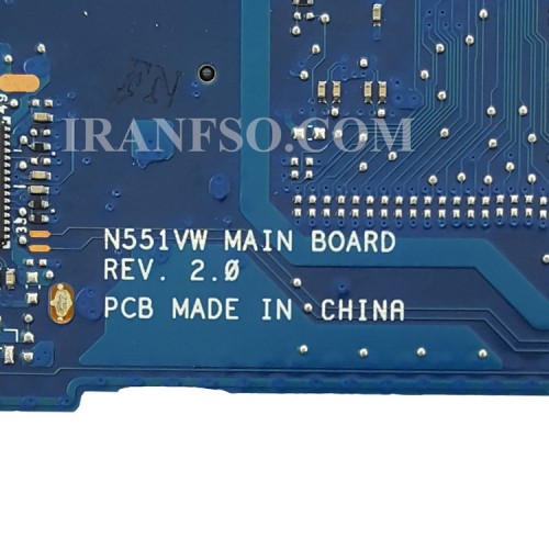 مادربرد لپ تاپ ایسوس N551VW CPU-I7-6700HQ_VGA-2GB گرافیک دار-Chip حرارت دیده