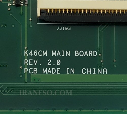مادربرد لپ تاپ ایسوس K46CM CPU-I3-2 VGA-1GB گرافیک دار