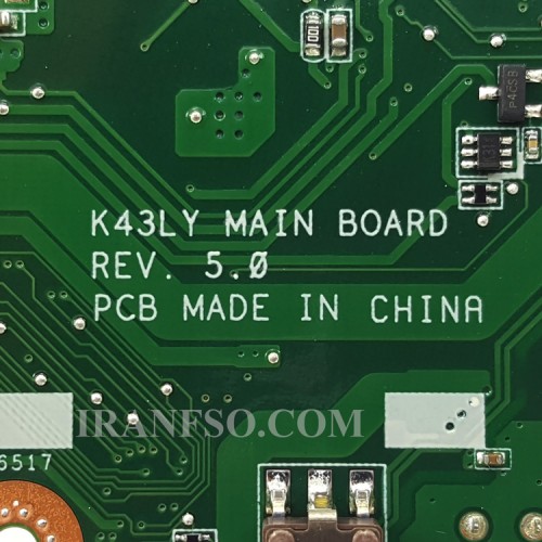 مادربرد لپ تاپ ایسوس K43LY-X44H CPU-I3-3250_Rev 5.0_VGA-2GB گرافیک دار