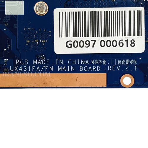 مادربرد لپ تاپ ایسوس ZenBook UX431FN_X431FA-FN Rev 2.1_CPU-I7-8_Ram-2G_VGA-1GB گرافیک دار