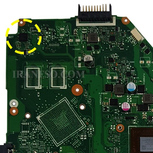 مادربرد لپ تاپ ایسوس X550WE-X550WAK CPU-AMD-E1-6010_LED-40Pin_Ram-2GB بدون گرافیک