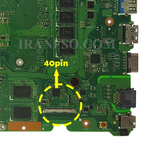 مادربرد لپ تاپ ایسوس X555LP CPU-I5-5_Rev 1.1_40Pin 4GB-1GB گرافیک دار